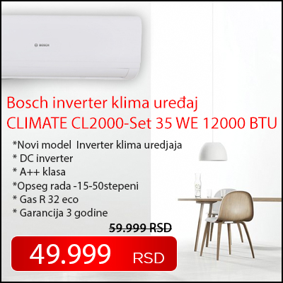 Bosch inverter klima uređaj CLIMATE CL2000-Set 35 WE 12000 BTU - Cool Shop