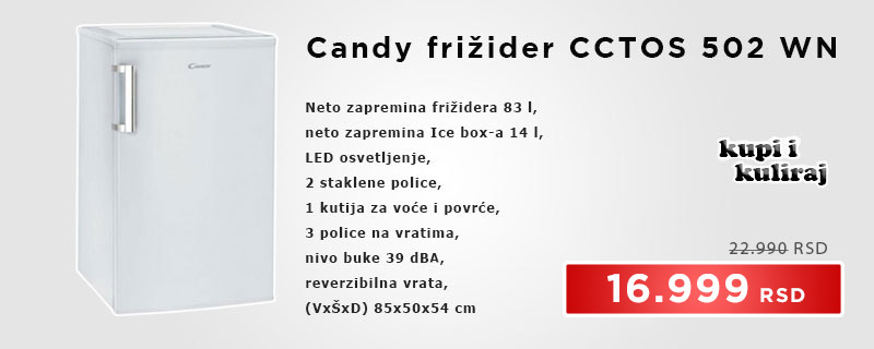 Candy frižider CCTOS 502 WN - Cool Shop