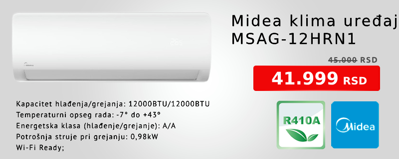 Midea klima uređaj MSAG-12HRN1 - Cool Shop